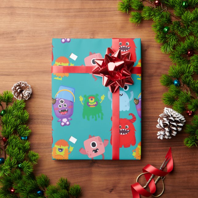 Illustrated Kid's Monster Wrapping Paper (Holiday Gift)