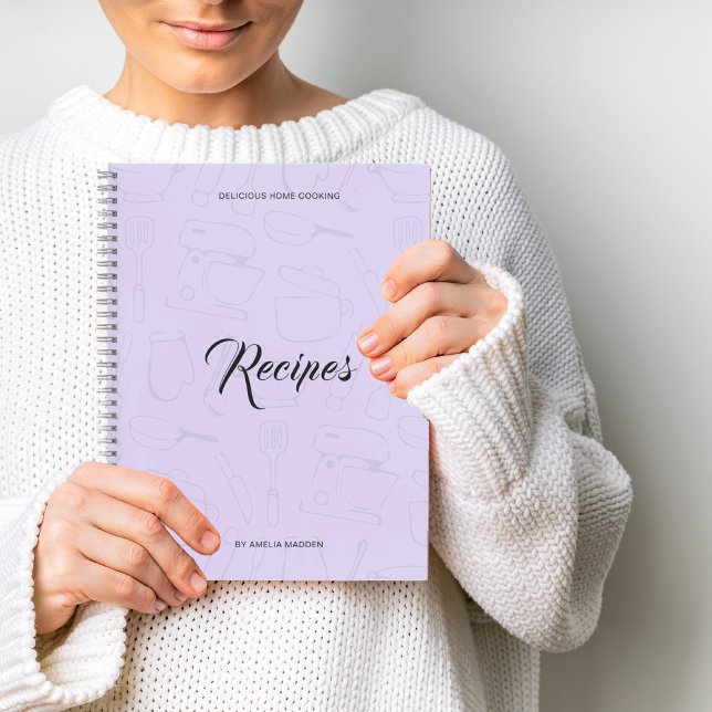 Illustrated Kitchen Utensils Personalised Recipe Notebook (Creator Uploaded)