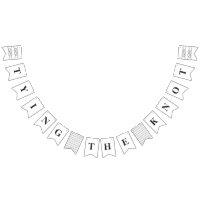 Illustrated Knot Bunting Banner Flags - Black