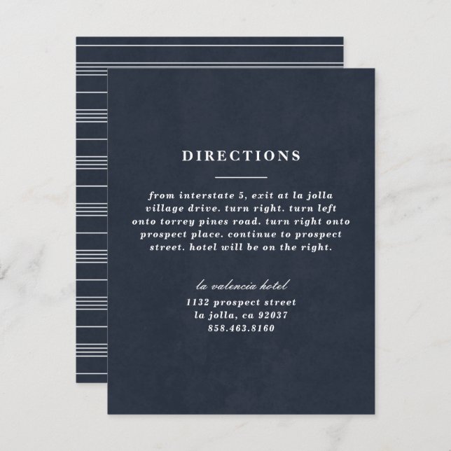 Illustrated Knot Directions Card - Navy (Front/Back)