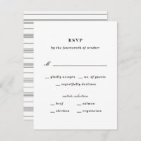 Illustrated Knot Nautical RSVP Card - Black