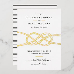 Illustrated Knot Wedding Invitation - Black