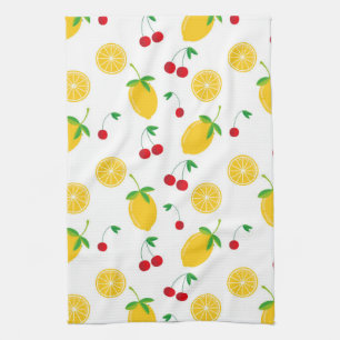 Illustrated Lemons design Tea Towel