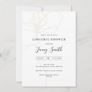 Illustrated line art lingerie shower invitation