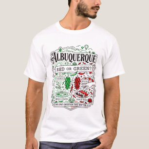 Illustrated Map of Albuquerque New Mexico Cuisine T-Shirt