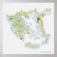 Illustrated map of Ancient Greece