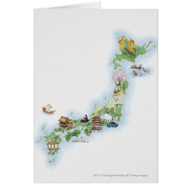 Illustrated map of ancient Japan (Front)
