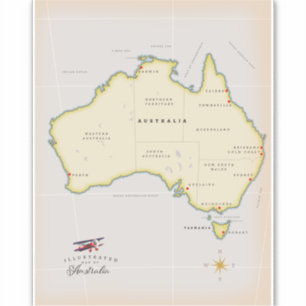 Illustrated map of Australia