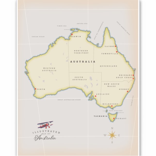 Illustrated map of Australia (Front)