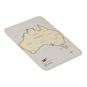 Illustrated map of Australia Magnet