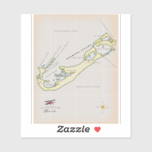 Illustrated map of Bermuda