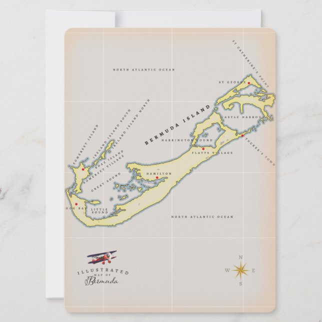 Illustrated map of Bermuda (Front)