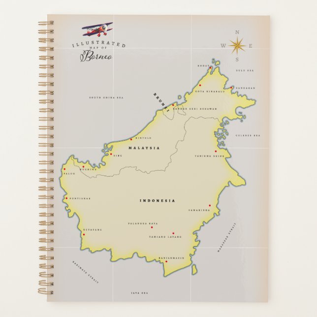 Illustrated map of Borneo Planner (Front)