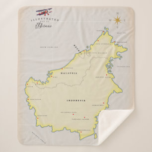 Illustrated map of Borneo Sherpa Blanket