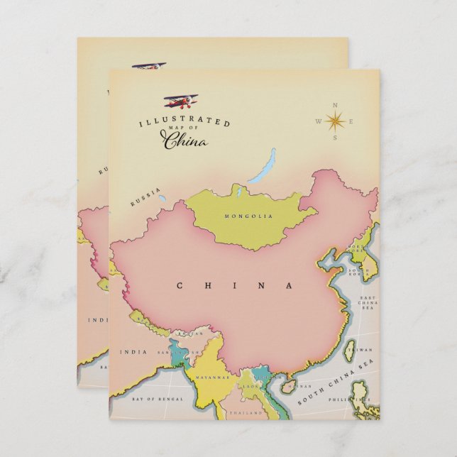 Illustrated map of china (Front/Back)