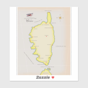 Illustrated map of Corsica