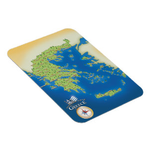 Illustrated Map Of Greece. Magnet