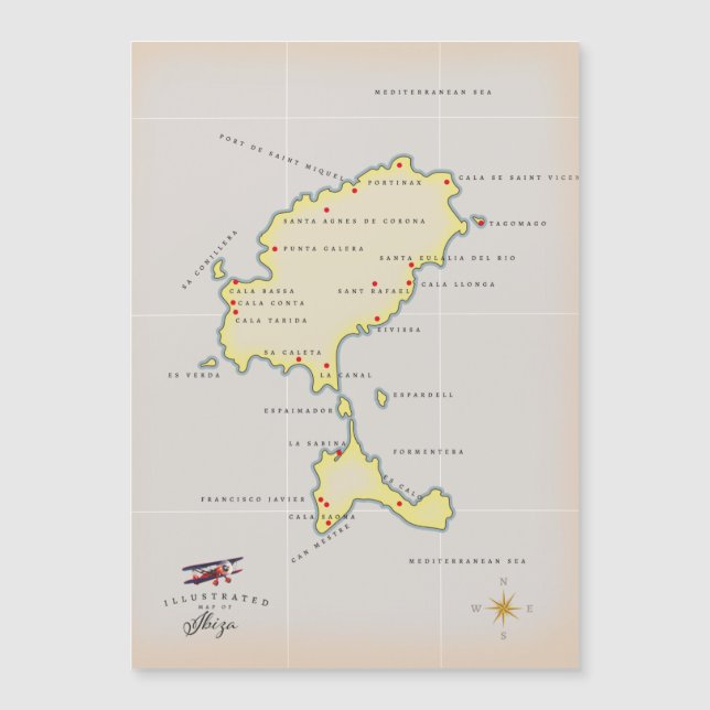 Illustrated map of Ibiza (Front)