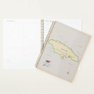 Illustrated map of Jamaica. Planner