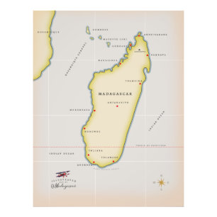 Illustrated map of Madagascar Photo Print