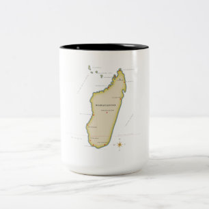 Illustrated map of Madagascar Two-Tone Coffee Mug