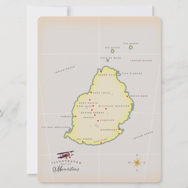 Illustrated map of Mauritius (Front)