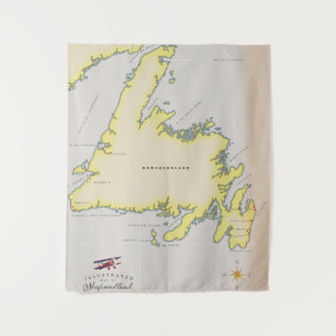 Illustrated map of Newfoundland. Tapestry