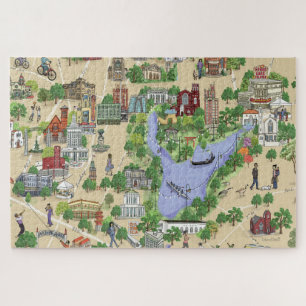 Illustrated Map of Oakland, Lake Merritt Puzzle