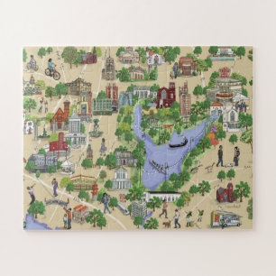 Illustrated Map of Oakland, Lake Merritt Puzzle