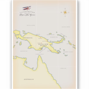 Illustrated map of Papua New Guinea