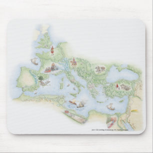 Illustrated map of Roman Empire Mouse Pad