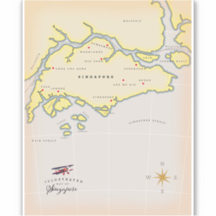 Illustrated map of Singapore