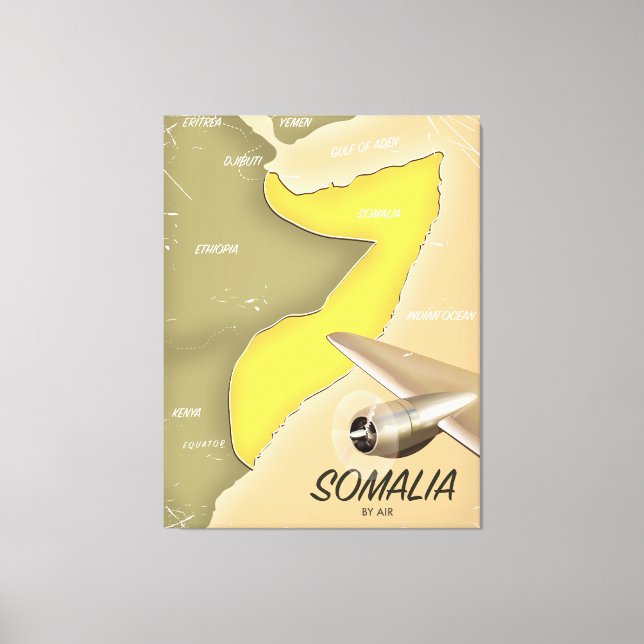 illustrated map of Somalia Canvas Print (Front)