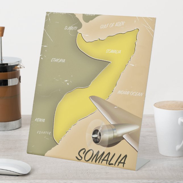 illustrated map of Somalia Pedestal Sign (In SItu)
