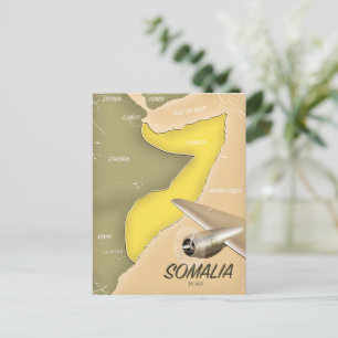 illustrated map of Somalia Postcard