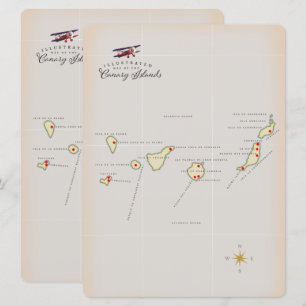 Illustrated map of the Canary Isalnds.