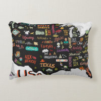 Illustrated map of the USA. Poster with states and