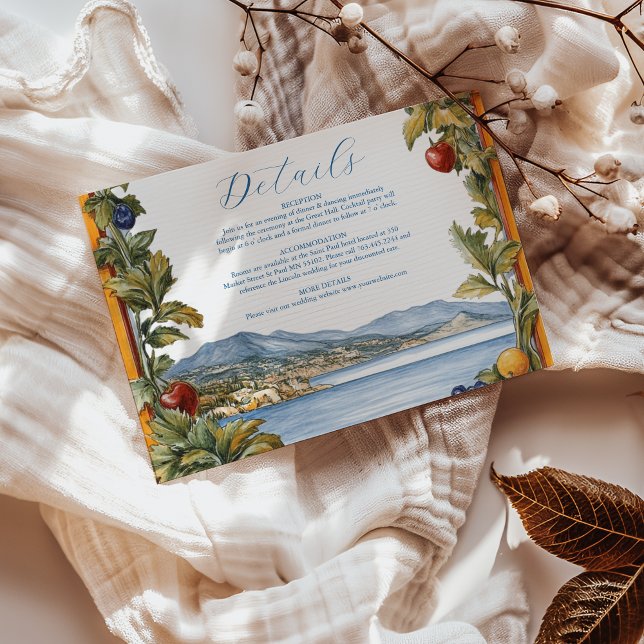 Illustrated Mediterranean Wedding  Enclosure Card (Creator Uploaded)