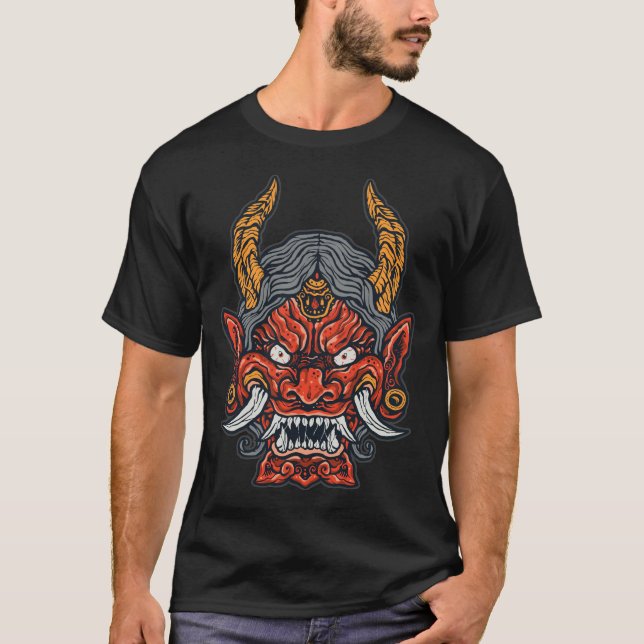 Illustrated Oni Demon T-Shirt (Front)