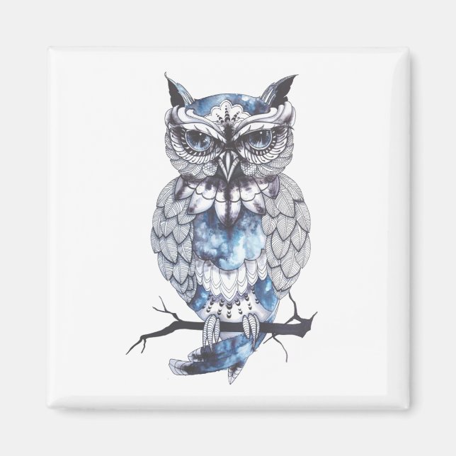 Illustrated Owl design  Magnet (Front)