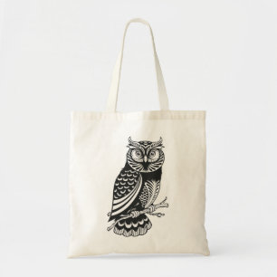 Illustrated Owl design Tote Bag