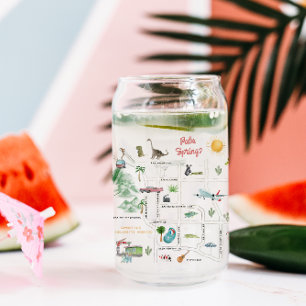 Illustrated Palm Springs Map Bachelorette Can Glass