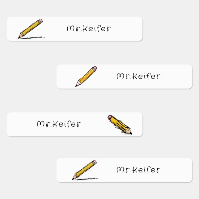 Illustrated Pencil Simple Personalise Teacher Name (Group)