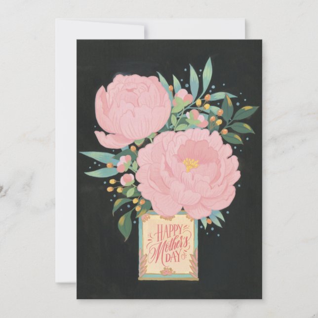 Illustrated Peony Mother's Day Card (Front)