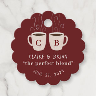 Illustrated Perfect Blend monogram Mugs Favour Tag
