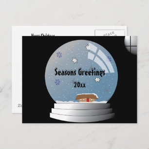 Illustrated Personalised SnowGlobe Custom Text Postcard