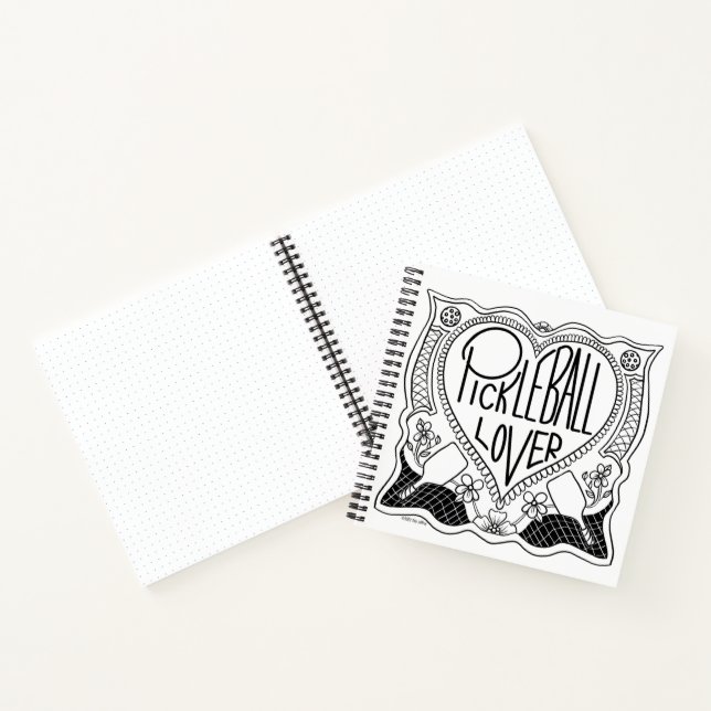 Illustrated Pickleball Lover Notebook (Inside)