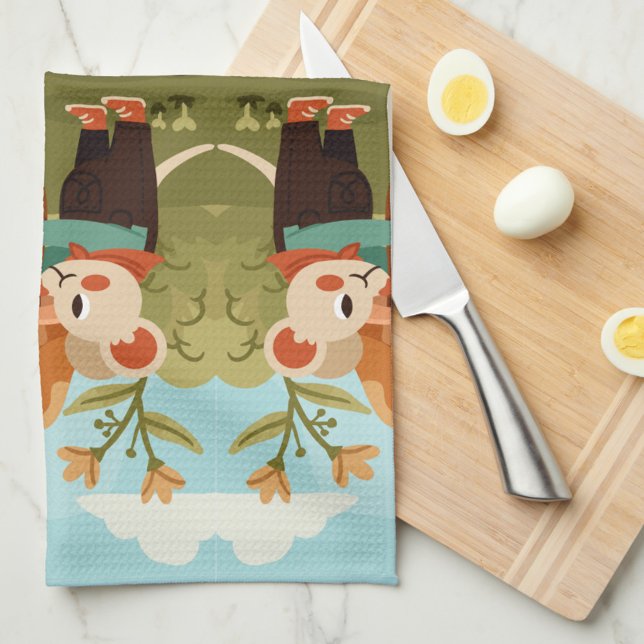 Illustrated picnic scene with animals tea towel (Creator Uploaded)