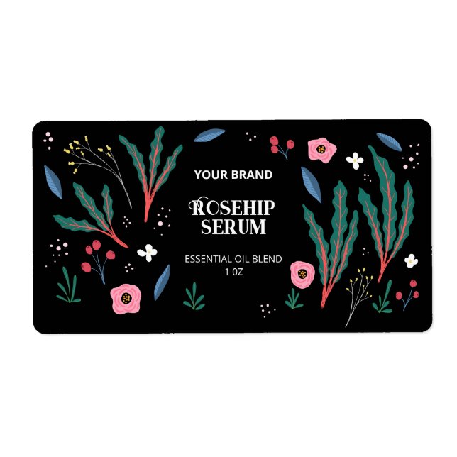 Illustrated Plants Dropper Bottle Product Labels (Front)