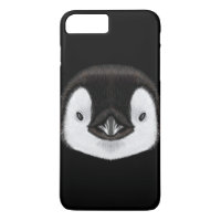 Illustrated portrait of Emperor penguin chick.